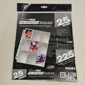 Ultra Pro 25 Page Platinum Series Hologram 9 Pocket Pages Holds 225 Cards